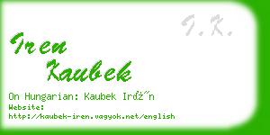 iren kaubek business card